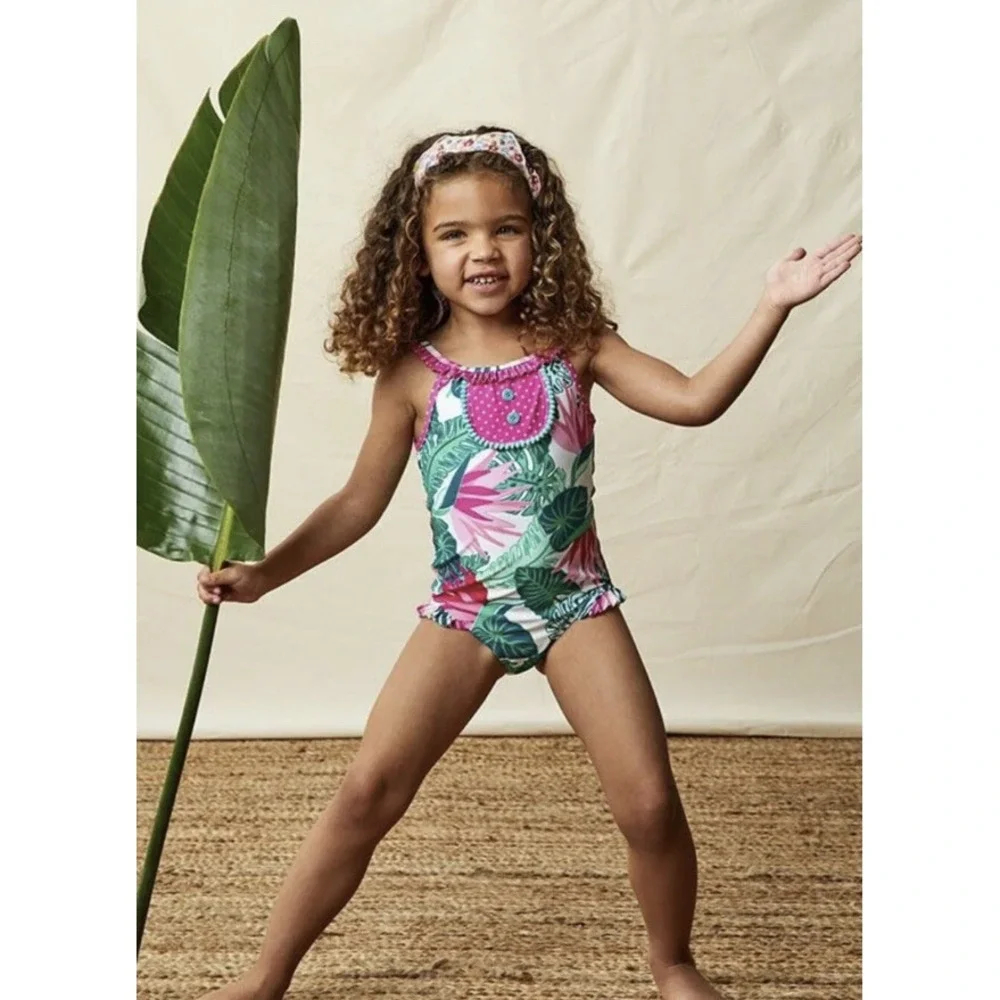 Matilda Jane Enchanted Garden Under the Palms One Piece‎ Swimsuit Size 10 New